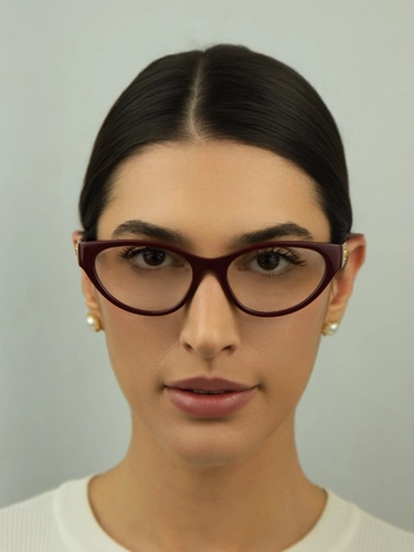 Óculos de Grau Versace 0VE3372U 5487 54 Acetato Bordô