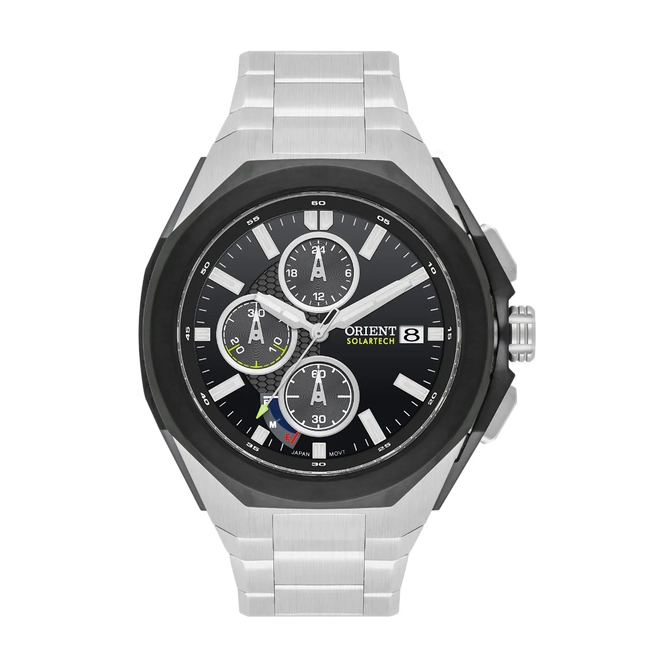 Relógio Orient Unique Solartech Cronógrafo - MBSSC279 P1SX Preto 1