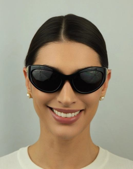 Óculos de Sol Versace 0VE4485 GB1/8759 Acetato Preto com lentes na cor Cinza 3