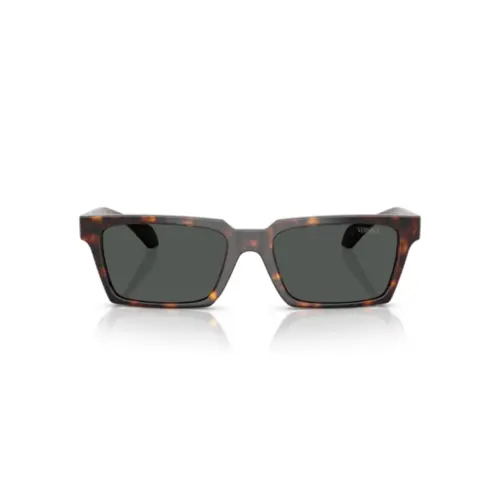 Óculos de Sol Versace 0VE4490U 108/8755 Acetato Marrom Mesclado com lentes na cor Cinza