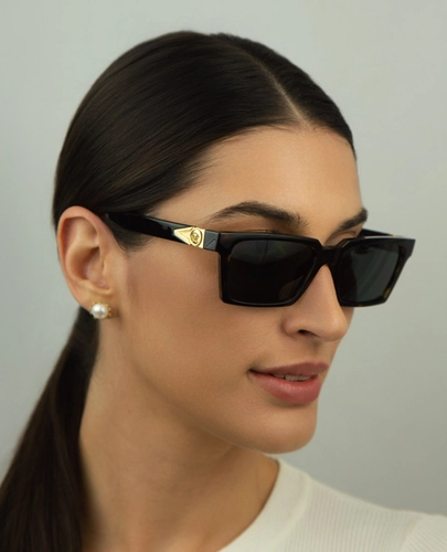 Óculos de Sol Versace 0VE4490U 108/8755 Acetato Marrom Mesclado com lentes na cor Cinza