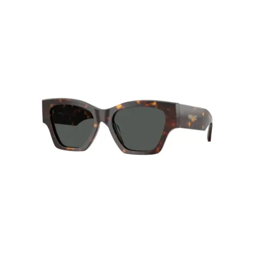 Óculos de Sol Versace 0VE4492U 108/8753 Acetato Marrom Mesclado com lentes na cor Cinza