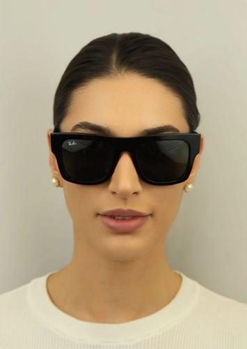 Óculos de Sol Ray-Ban Ferrari 0RB2217M F6017153 Acetato Preto com lentes na cor Verde Escuro