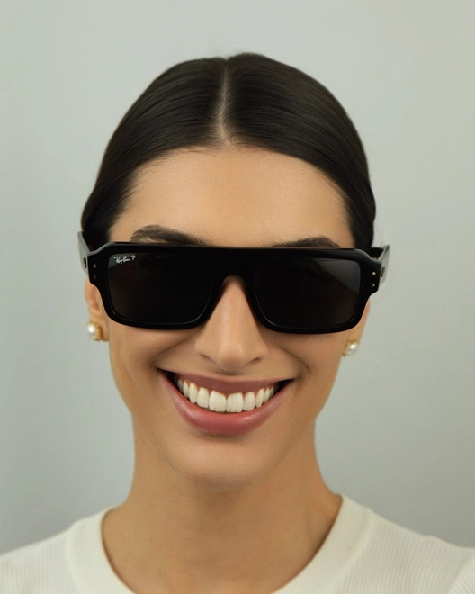 Óculos de Sol Ray-Ban Lukas 0RB4454 66774856 Acetato Preto com lentes na cor Cinza Polarizado 3