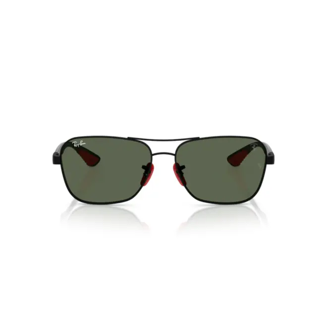 Óculos de Sol Ray-Ban Ferrari 0RB8336M F0027158 Metal Preto Fosco com lentes na cor Verde Escuro 2