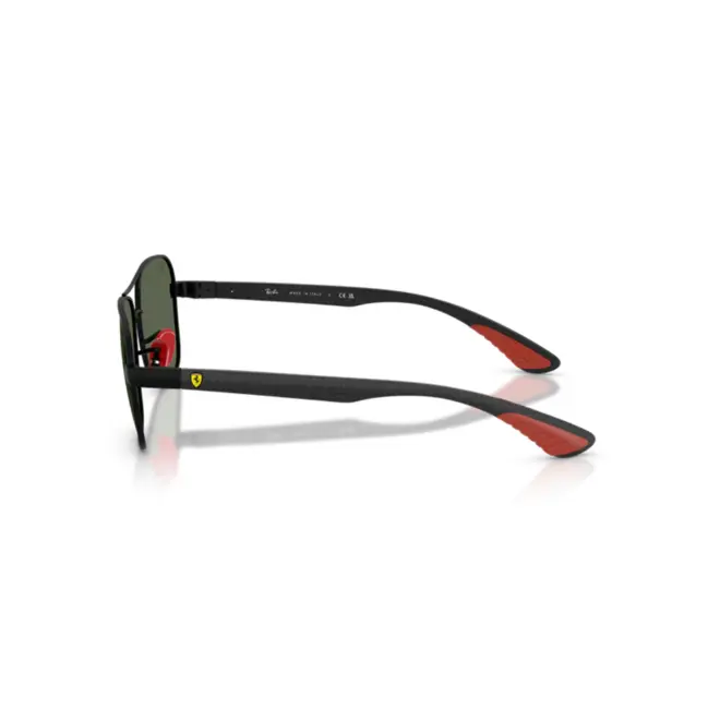 Óculos de Sol Ray-Ban Ferrari 0RB8336M F0027158 Metal Preto Fosco com lentes na cor Verde Escuro 4