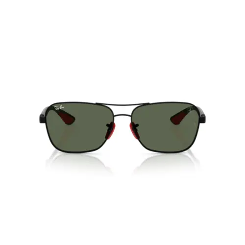 Óculos de Sol Ray-Ban Ferrari 0RB8336M F0027158 Metal Preto Fosco com lentes na cor Verde Escuro