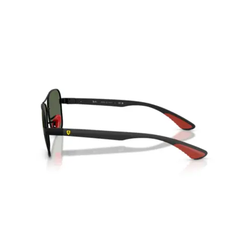 Óculos de Sol Ray-Ban Ferrari 0RB8336M F0027158 Metal Preto Fosco com lentes na cor Verde Escuro