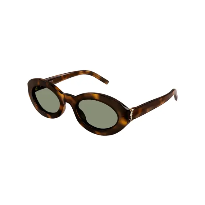 Óculos de Sol Saint Laurent SL M136-002 52 Acetato Marrom Mesclado com lentes na cor Verde 1