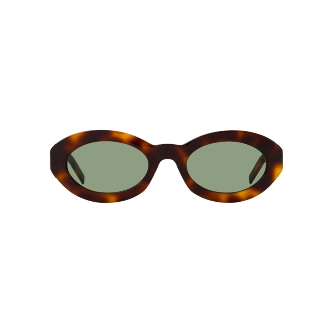 Óculos de Sol Saint Laurent SL M136-002 52 Acetato Marrom Mesclado com lentes na cor Verde 2
