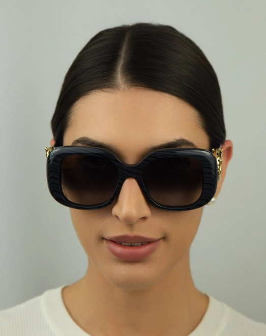 Óculos de Sol Cartier CT0471S-003 54 Acetato Cinza com lentes na cor Marrom Degradê 3