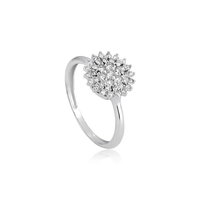 Anel Soleil ouro branco 18k sol com 27pts de Diamantes 1