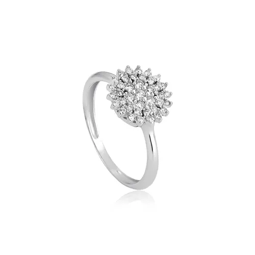 Anel Soleil ouro branco 18k sol com 27pts de Diamantes