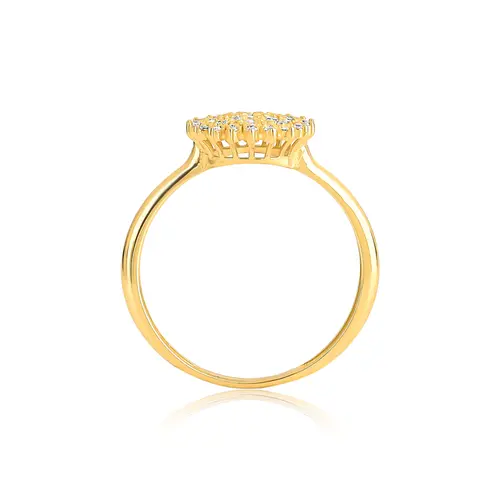 Anel Soleil ouro 18k sol cravejado de 27pts de Diamantes
