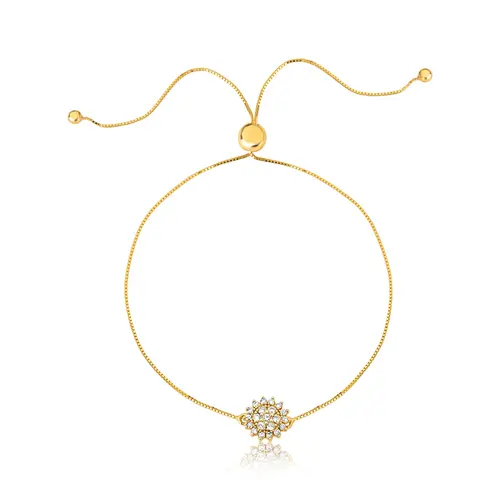 Pulseira Soleil veneziana ouro 18k sol com 13,4pts de Diamantes