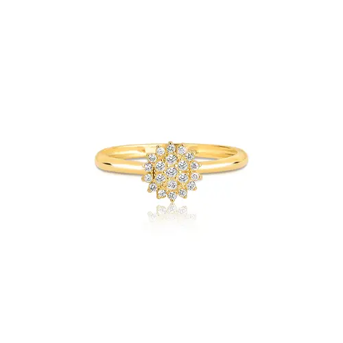 Anel Soleil ouro 18k sol cravejado de 13,4pts de Diamantes