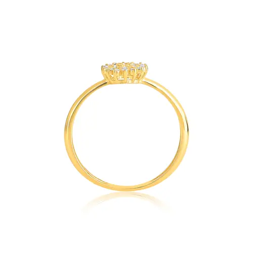Anel Soleil ouro 18k sol cravejado de 13,4pts de Diamantes