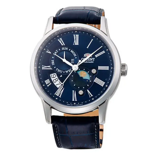 Relógio Orient Automático Sun e Moon Masculino - RA AK0011D30B D3DX Azul 1