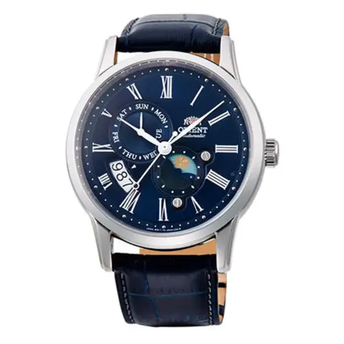 Relógio Orient Automático Sun e Moon Masculino - RA AK0011D30B D3DX Azul