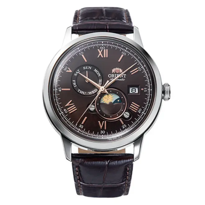 Relógio Orient Automático Sun e Moon - RA AK0804Y30B N3NX Marrom 1