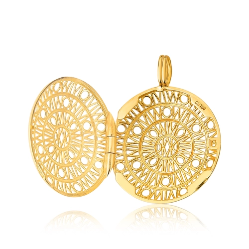 Pingente Wow Mom ouro 18k Relicário monograma Mom vazado