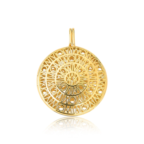 Pingente Wow Mom ouro 18k Relicário monograma Mom vazado