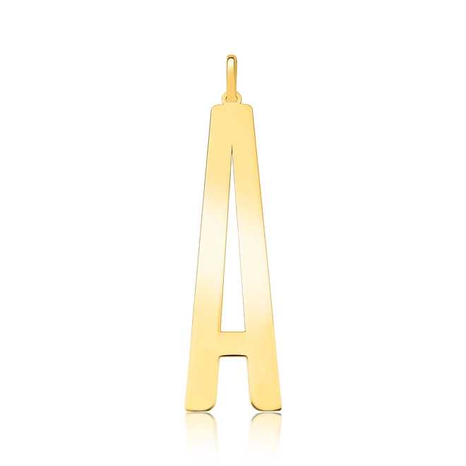 Pingente Wow Mom ouro 18k letra "A" polida 1