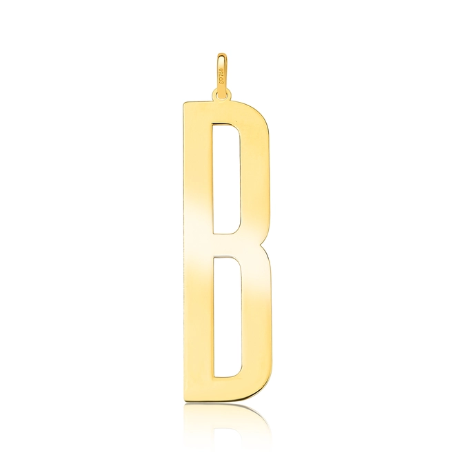 Pingente Wow Mom ouro 18k letra "B" polida 1