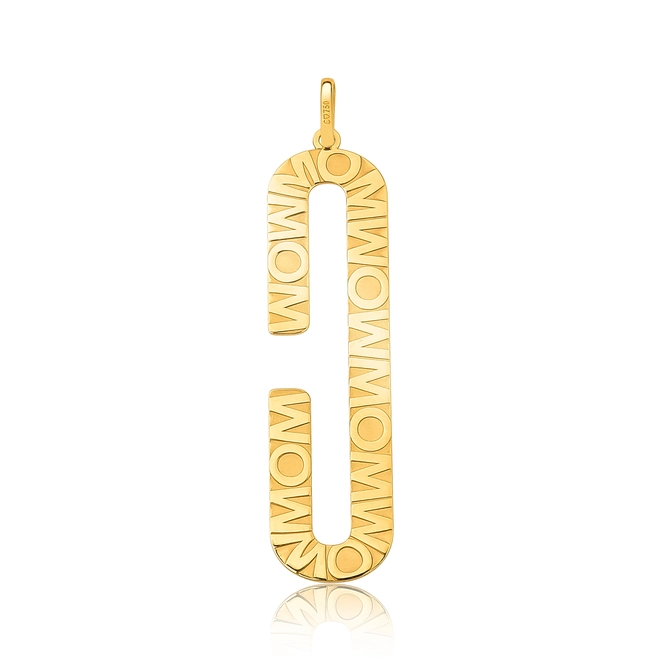 Pingente Wow Mom ouro 18k letra "C" polida 2