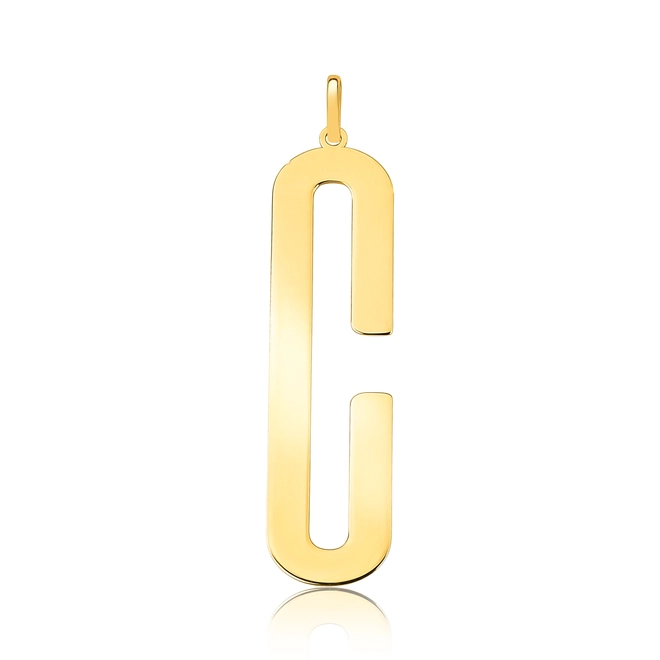 Pingente Wow Mom ouro 18k letra "C" polida 1