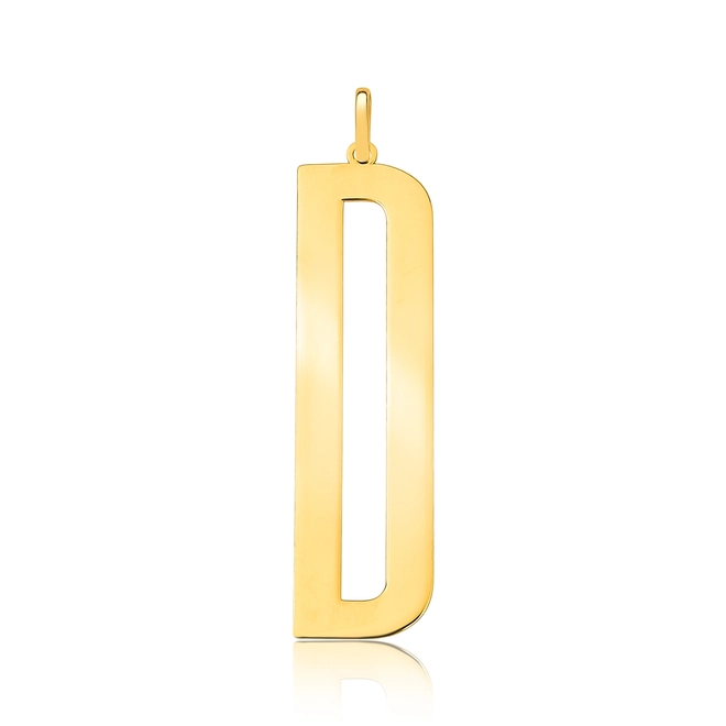 Pingente Wow Mom ouro 18k letra "D" polida 1