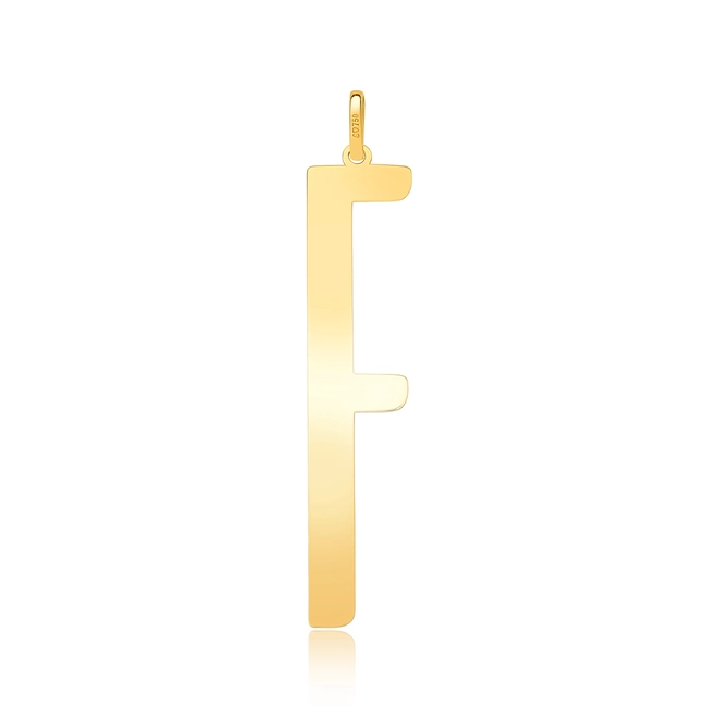 Pingente Wow Mom ouro 18k letra "F" polida 1