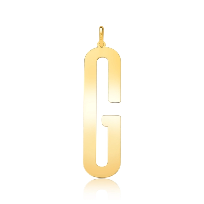 Pingente Wow Mom ouro 18k letra "G" polida 1