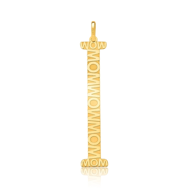 Pingente Wow Mom ouro 18k letra "I" polida 2