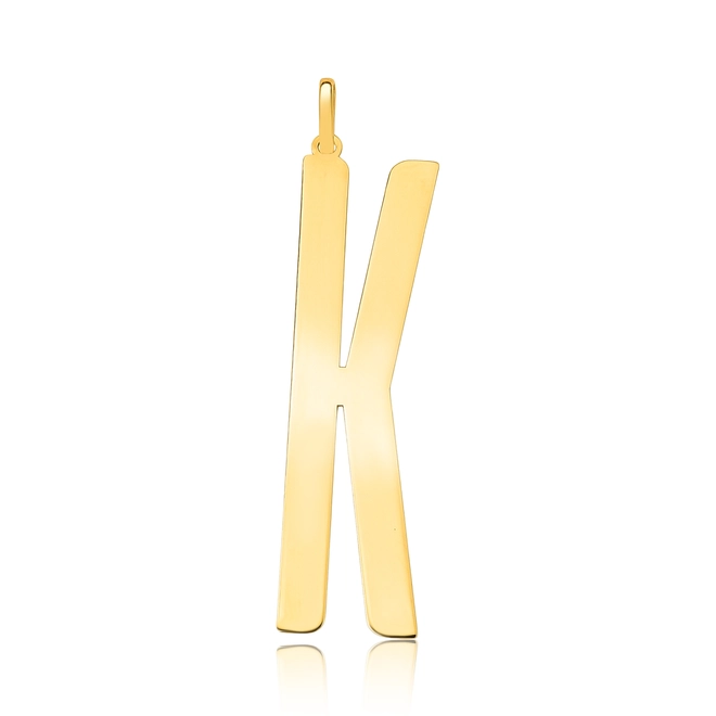 Pingente Wow Mom ouro 18k letra "K" polida 1