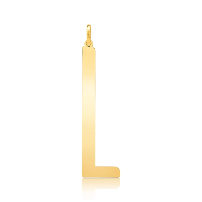 Pingente Wow Mom ouro 18k letra "L" polida 1