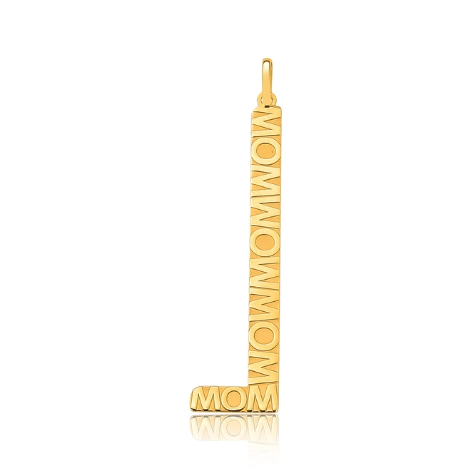 Pingente Wow Mom ouro 18k letra "L" polida 2