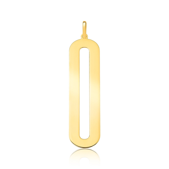 Pingente Wow Mom ouro 18k letra "O" polida 1