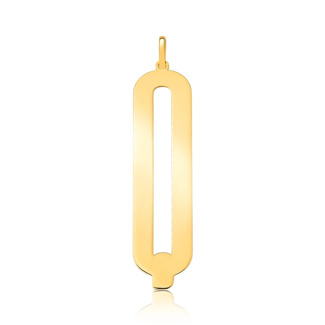 Pingente Wow Mom ouro 18k letra "Q" polida 1