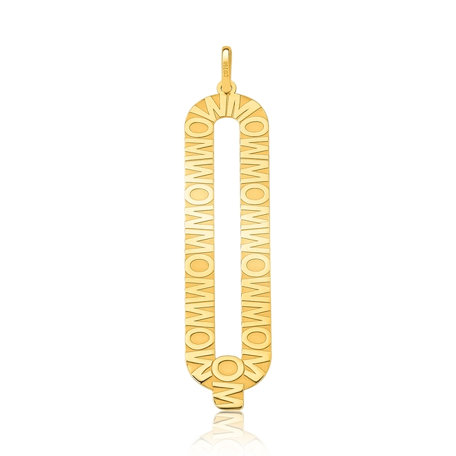 Pingente Wow Mom ouro 18k letra "Q" polida 2