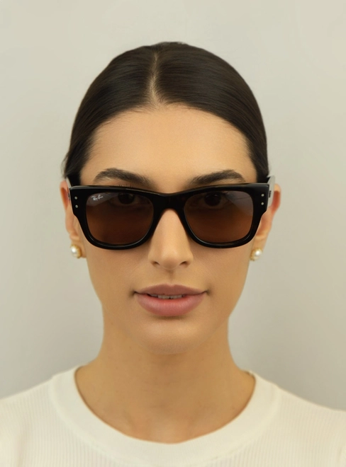 Óculos de Sol Ray-Ban Mega Wayfarer 0RB0840S 902/1A51 Propionato Marrom Mesclado com lentes na cor Marrom 3