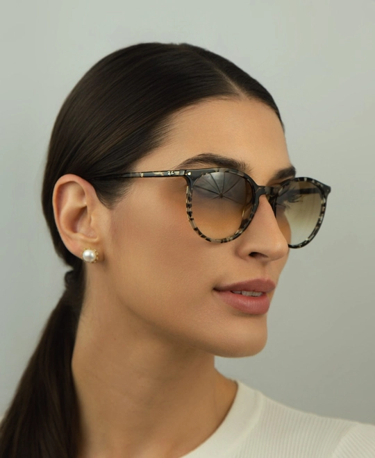 Óculos de Sol Ray-Ban 0RB2204 14315154 Acetato Marrom Mesclado com lentes na cor Marrom Degradê 5