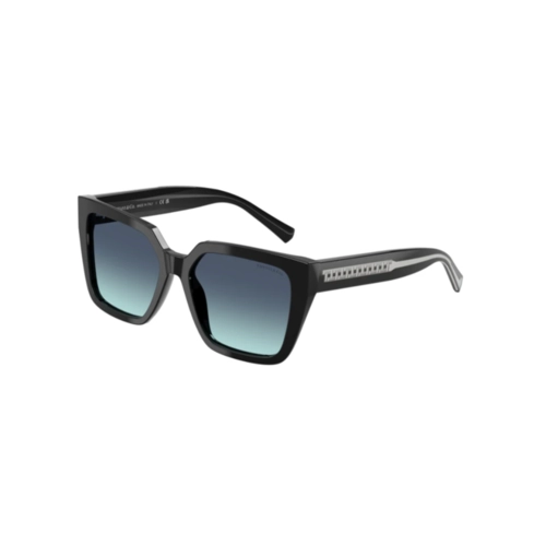 Óculos de Sol Tiffany 0TF4235 83429S55 Acetato Preto com lentes na cor Azul Degradê