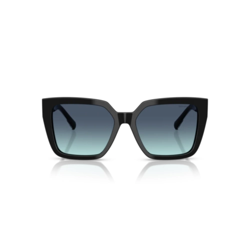 Óculos de Sol Tiffany 0TF4235 83429S55 Acetato Preto com lentes na cor Azul Degradê