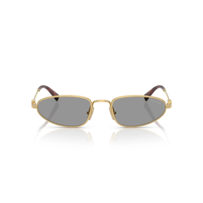 Óculos de Sol Miu Miu 0MU A52S 5AK40O52 Metal Dourado com lentes na cor Cinza 3