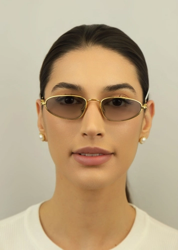 Óculos de Sol Miu Miu 0MU A52S 5AK40O52 Metal Dourado com lentes na cor Cinza