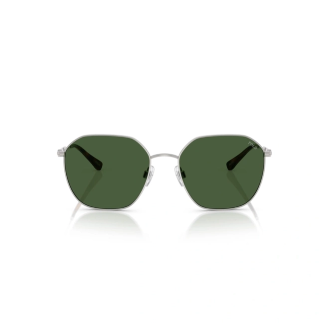 Óculos de Sol Polo Ralph Lauren 0PH3160 94237156 Metal Prata Escovado com lentes na cor Verde 2