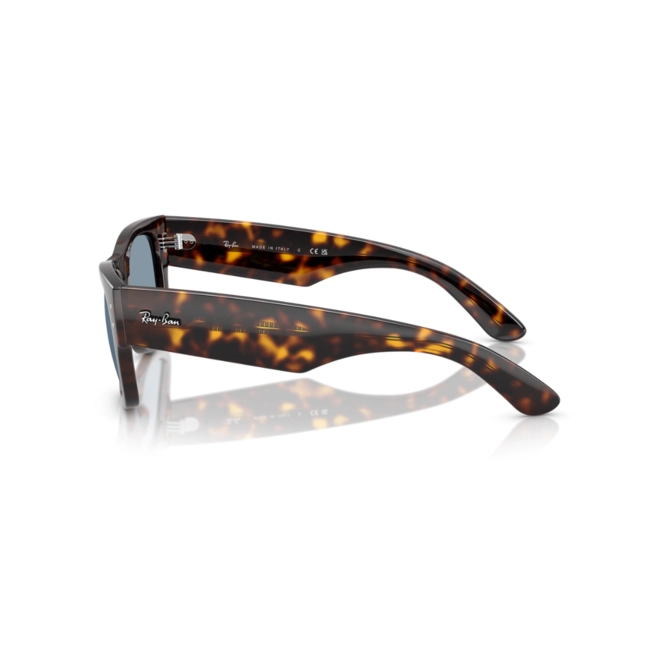 Óculos de Sol Ray-Ban Mega Wayfarer 0RB0840S 902/5651 Propionato Marrom Mesclado com lentes na cor Azul 4