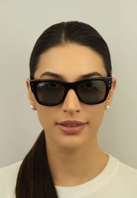 Óculos de Sol Ray-Ban Mega Wayfarer 0RB0840S 902/5651 Propionato Marrom Mesclado com lentes na cor Azul 3