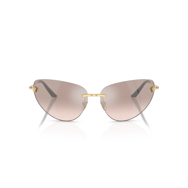 Óculos de Sol Versace 0VE2281 10028Z64 Metal Dourado com lentes na cor Marrom Degradê Espelhado 2